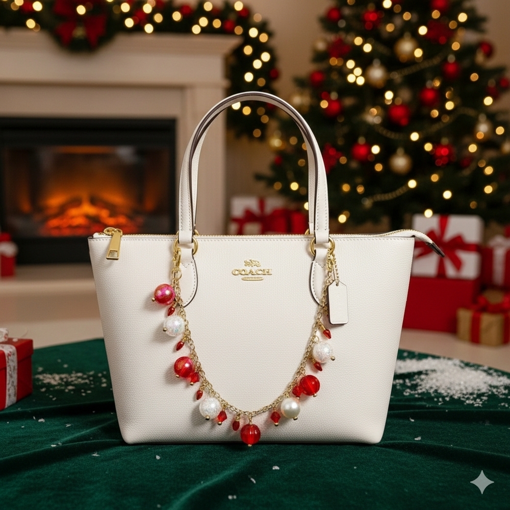 Bag Chain Christmas, Gold Chain, Charms Bubblegum Beads.